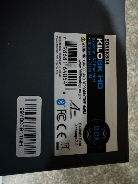 SIG SAUER KILO6K-HD Range Finding Binoculars - NIB